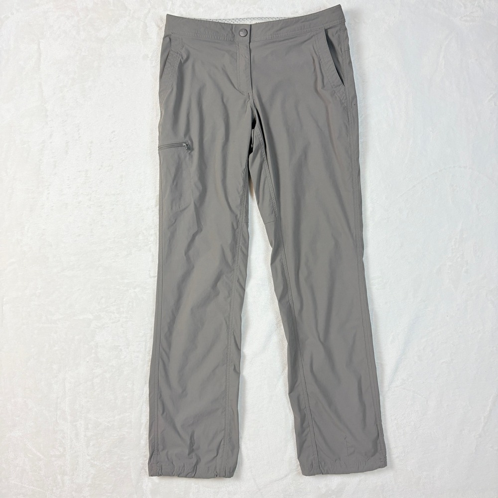 LL Bean Hiking Pants Women 8 MT Gray Good Straight Leg Adjustable Hem Utility
